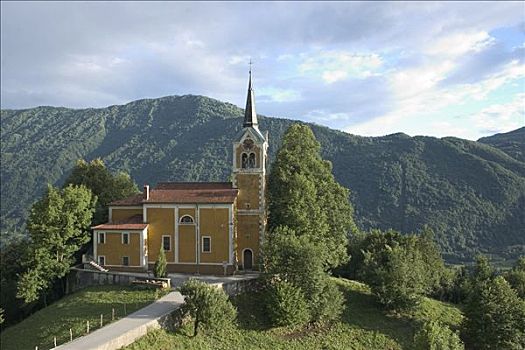 浪漫,小教堂,斯洛文尼亚,欧洲