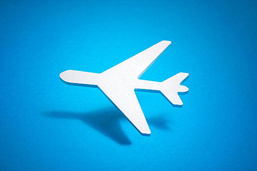 飞机,形状,上方,蓝色背景