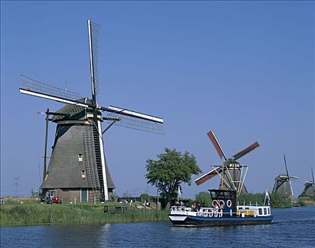 风车,金德代克,荷兰