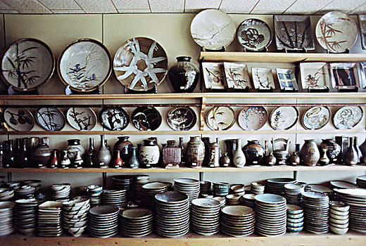 日本,一堆,民间艺术,陶器,大幅,尺寸