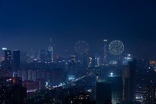 中国广东深圳特区庆祝建国70周年烟花汇演