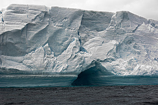 冰山,洞穴,海洋,水平,南极