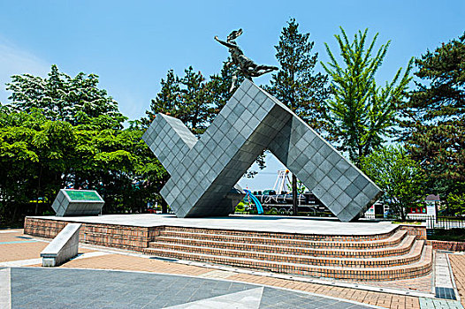 战争纪念碑,区域,高,安全,边界,南,朝鲜,板门店,韩国
