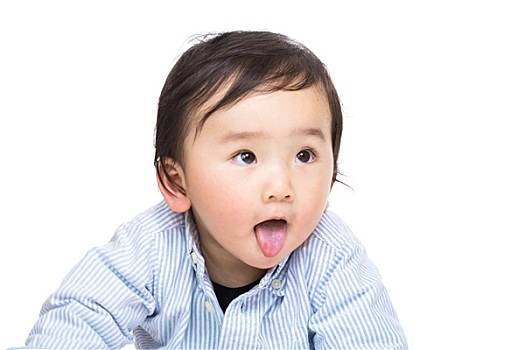 亚洲人,婴儿,展示,舌头