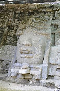 特写,面具,庙宇,遗迹,伯利兹,中美洲