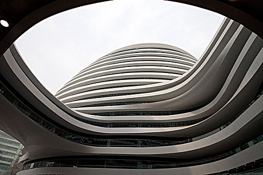 北京cbd新的地标建筑银河soho办公大楼局部