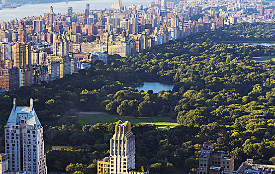 风景,上方,中央公园,曼哈顿,纽约,美国