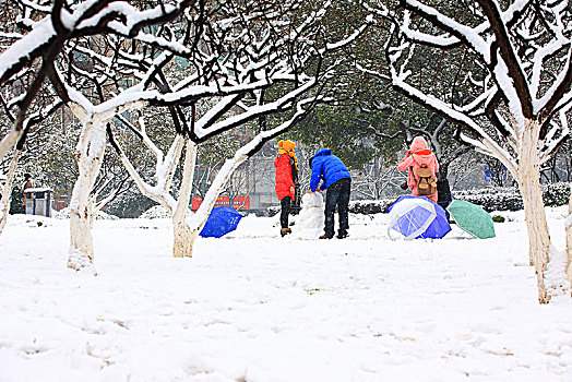 雪人,玩雪,游戏,娃娃