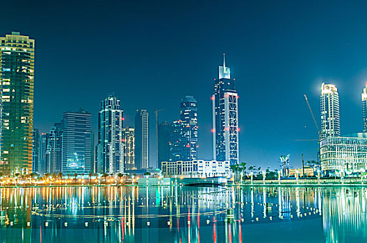 迪拜,建筑,夜晚,光亮