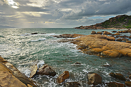 花冈岩,海岸,早晨,马掌,湾,昆士兰,澳大利亚