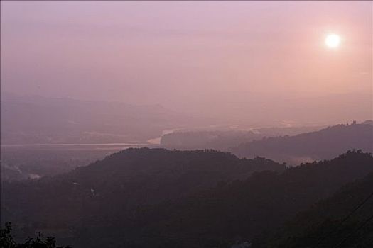 日落,喜马偕尔邦,印度