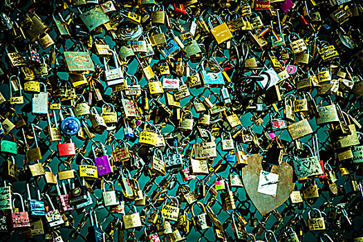 锁,爱情,巴黎,桥