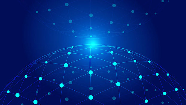 点线链接构成三维球体,网络科技,技术背景