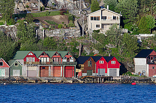 挪威,卑尔根,户外,特色,水岸,船,车库,家