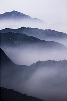 黄山,冬,水墨,云雾