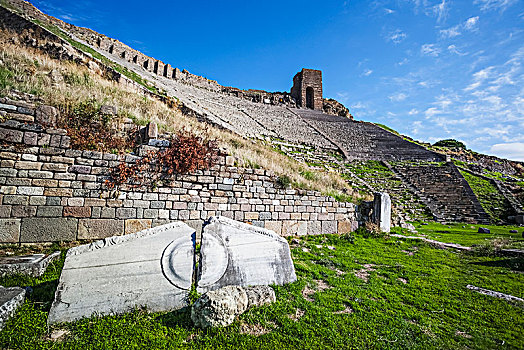 古迹,剧院,帕加马,土耳其