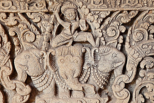 柬埔寨,金边,国家博物馆,砂岩,楣,收获,区域,吴哥,时期,风格,10世纪