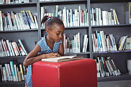 女孩,读,书本,土耳其,图书馆,书架