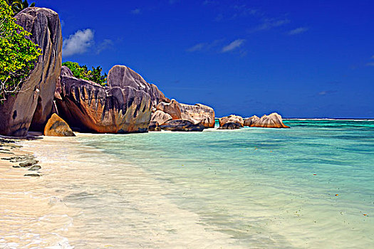 海滩,花冈岩,石头,拉迪格岛,塞舌尔,非洲