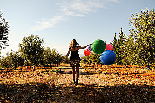 女孩,气球,地点