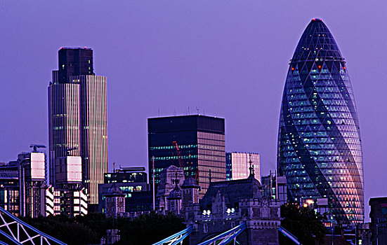 摩天大楼,光亮,黄昏,伦敦,英格兰