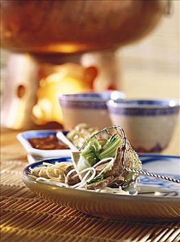 蒙古,酱汁火锅,烹饪,成分,滤网,盘子
