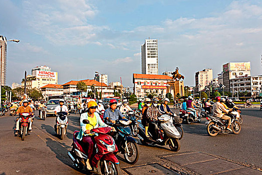 轻型摩托车,西贡,胡志明市,越南,东南亚,亚洲