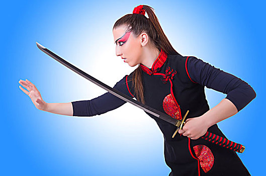 女人,日本人,武术,概念