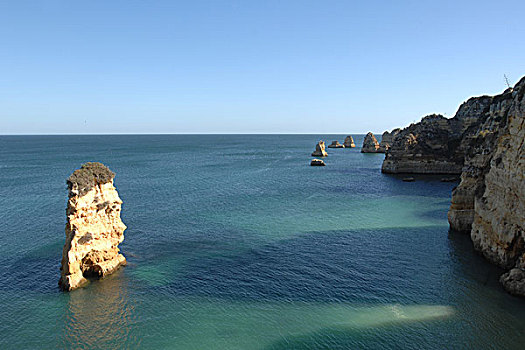 葡萄牙,拉各斯,南海岸,风景,海洋,石头