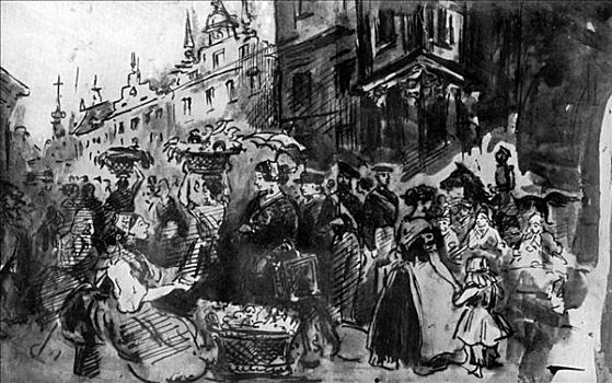 街道,19世纪,艺术家