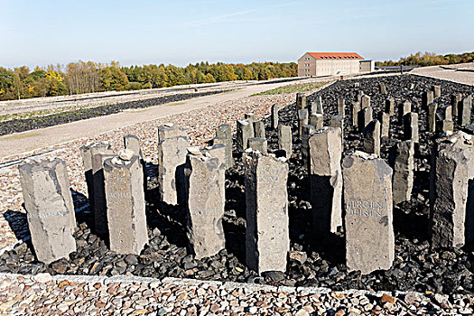 石碑,集中营,纪念,靠近,魏玛,图林根州,德国,欧洲