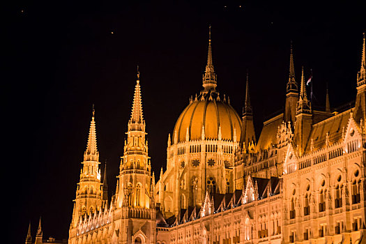 匈牙利人,议会,夜晚,布达佩斯,匈牙利