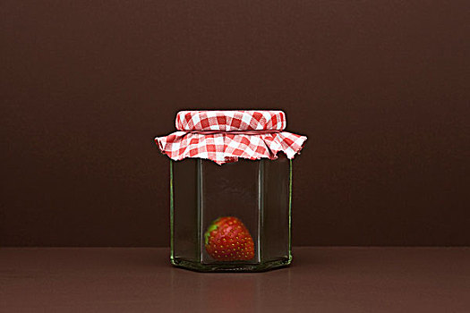 食物,概念,一个,新鲜,草莓,室内,玻璃,罐