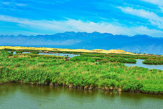 宁夏回族自治区,沙湖景观