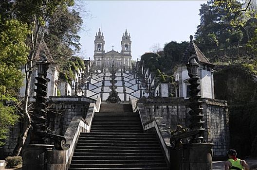 楼梯,朝拜,场所,布拉加,北方,葡萄牙,欧洲