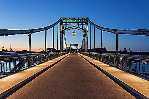 傍晚,桥,下萨克森,德国,欧洲