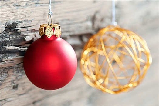 圣诞节,彩球,木头,背景