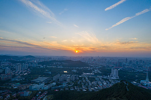 千佛山航拍济南城市风光