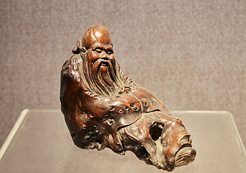 清代,木雕寿星坐像