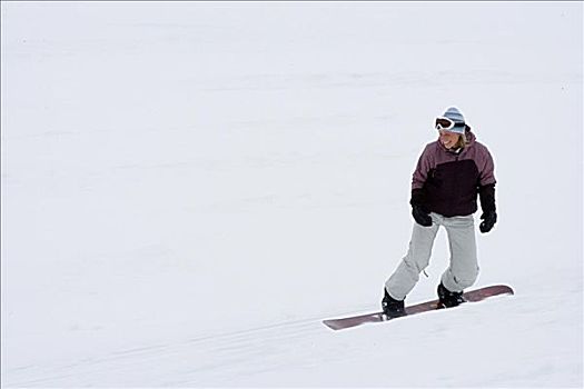 中年,女人,滑雪板