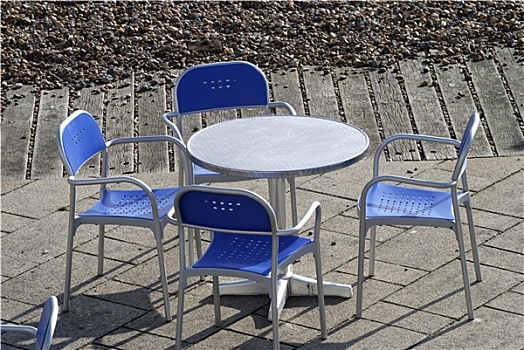 咖啡,桌子,椅子,布莱顿海滩,英格兰