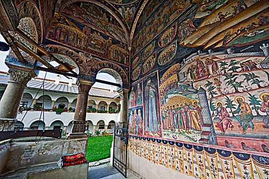 寺院,罗马尼亚,世界遗产,壁画,门廊