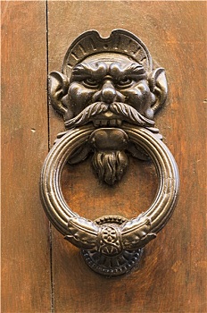 门环,形状,头部,一个,男人,胡须