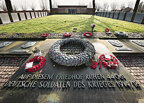 德国,军事墓地,纪念,石头,第一次世界大战,西佛兰德省,比利时,欧洲