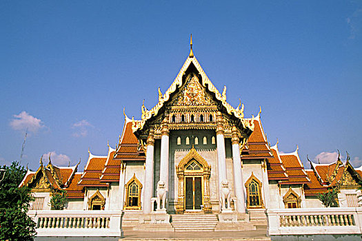 泰国,曼谷,大理石庙宇,阳光