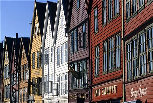 老,木屋,历史,中心,卑尔根,挪威,斯堪的纳维亚