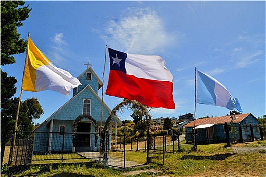 历史,木质,教堂,建造,耶稣会,奇洛埃,智利