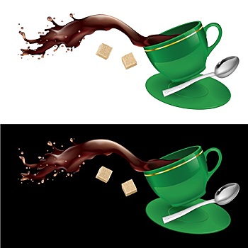 咖啡,绿色,杯子