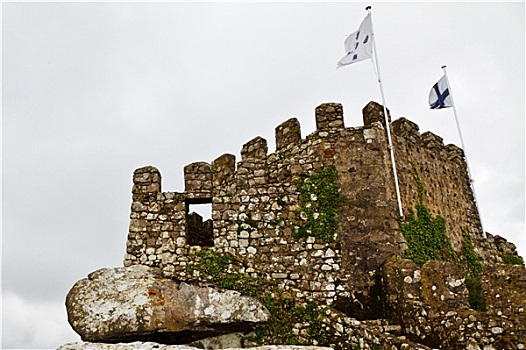 塔,墙壁,摩尔风格,城堡,靠近,里斯本,葡萄牙
