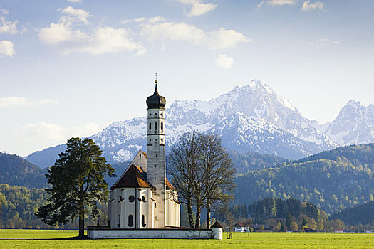 教堂,靠近,新天鹅堡,巴伐利亚,德国